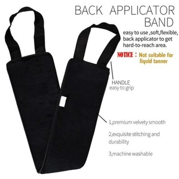 SELF TANNER APPLICATOR LONG STRAP W/ HANDLES APPLY STREAK FREE EVEN REUSABLE - Picture 3 of 6